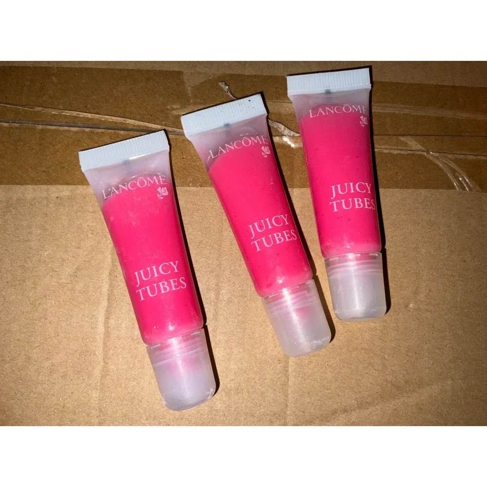 Lancome Juicy Tubes Lip Gloss Moulin Rose Ultra Shiny Set of 3 Lot travel
